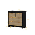 Armoire en rotin à 4 tiroirs