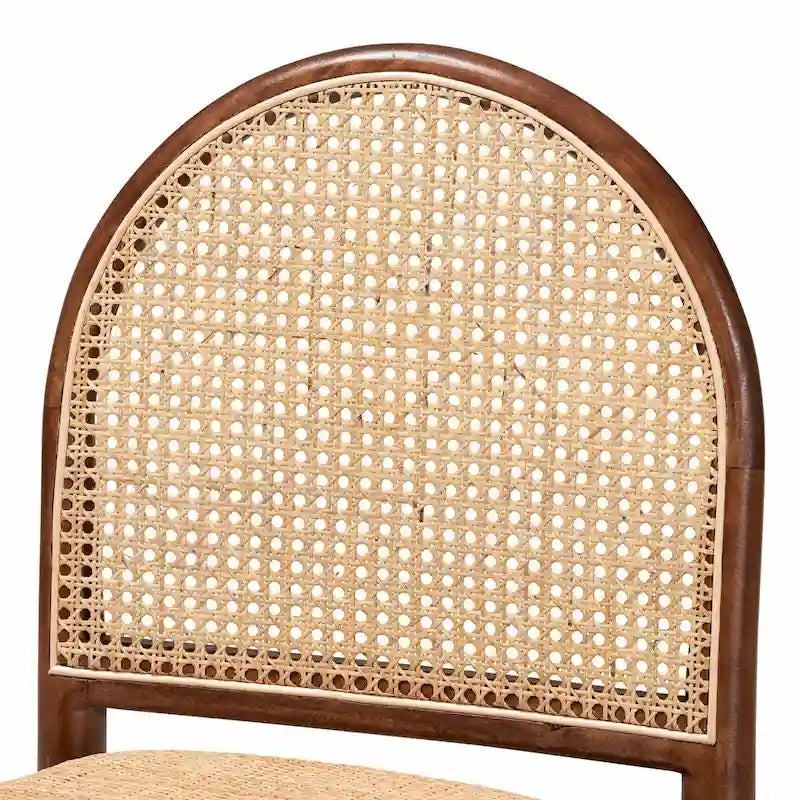 Chaise de salle à manger moderne bohème en rotin naturel et bois d'acacia