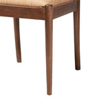 Chaise de salle à manger moderne bohème en rotin naturel et bois d'acacia