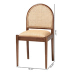 Chaise de salle à manger moderne bohème en rotin naturel et bois d'acacia