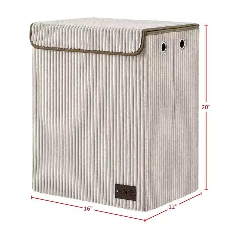 Danya B. Panier à linge pliable en velours côtelé, rangement de jouets