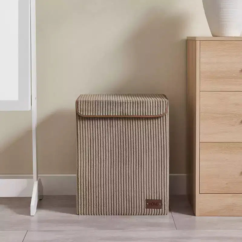 Danya B. Panier à linge pliable en velours côtelé, rangement de jouets