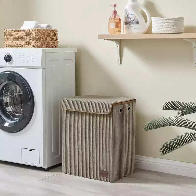 Danya B. Panier à linge pliable en velours côtelé, rangement de jouets