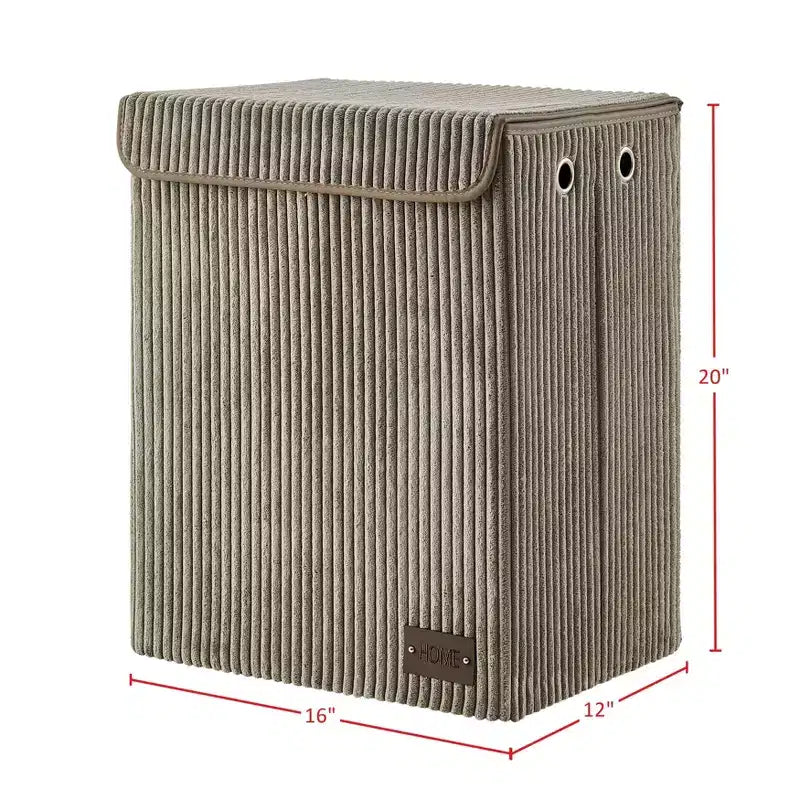 Danya B. Panier à linge pliable en velours côtelé, rangement de jouets