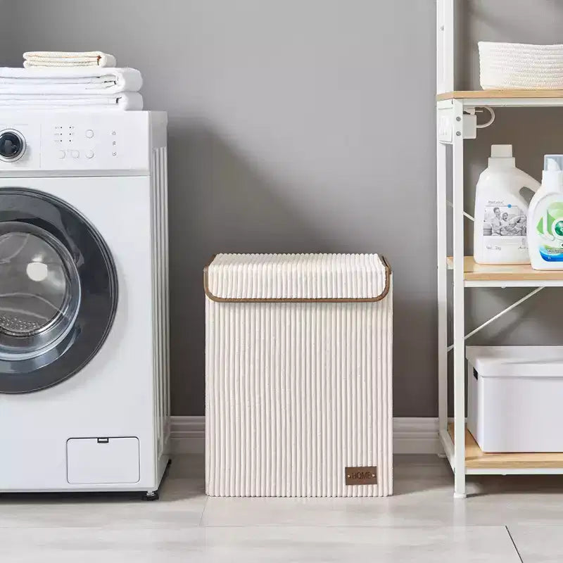 Danya B. Panier à linge pliable en velours côtelé, rangement de jouets