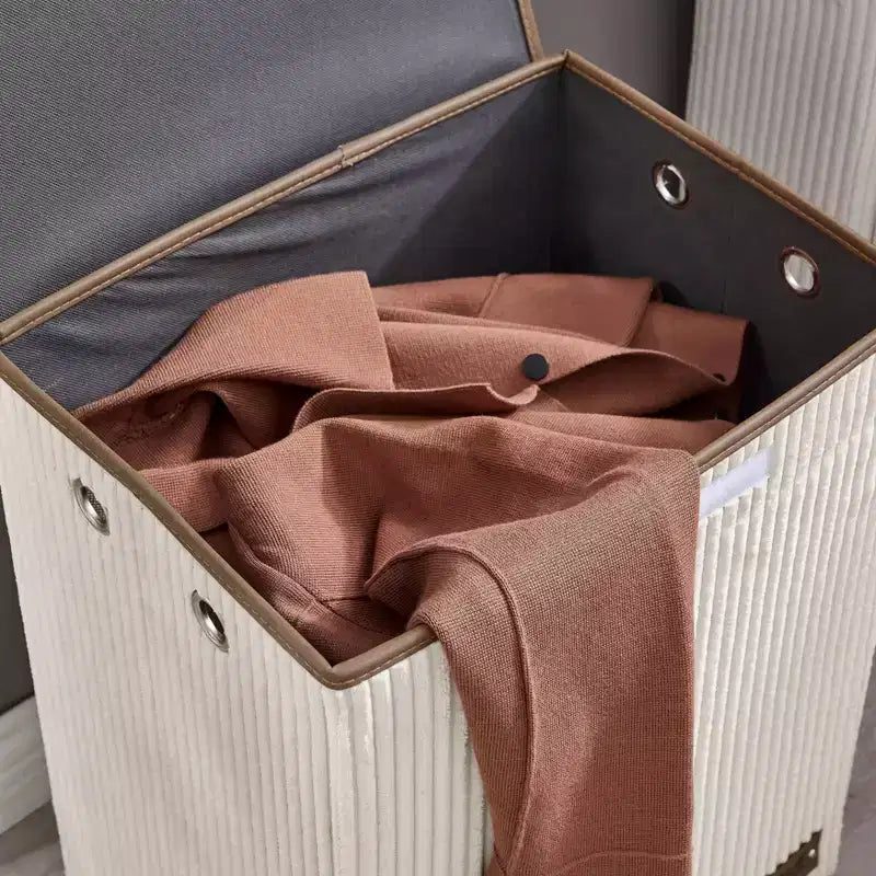 Danya B. Panier à linge pliable en velours côtelé, rangement de jouets