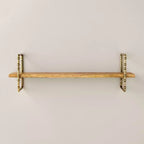 Turned Brass and Wood Wall Shelf - Hearth & Hand with Magnolia