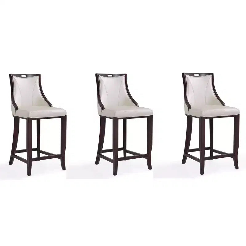 Lot de 3 tabourets de bar en bois de hêtre rembourrés Emperor - Manhattan Comfort
