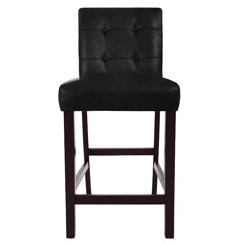 HomePop Lot de 2 tabourets de comptoir rembourrés en similicuir