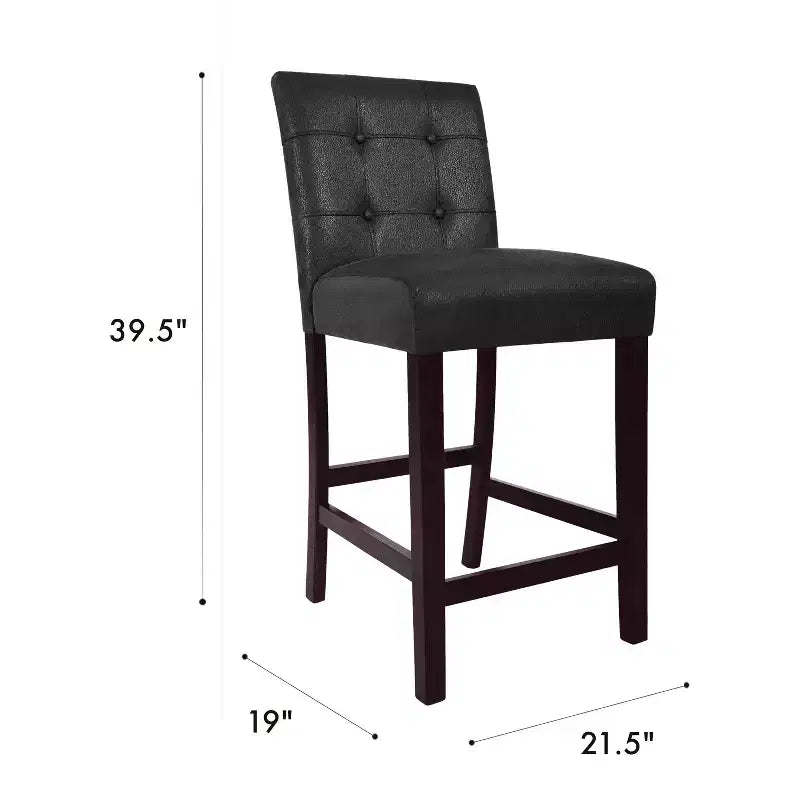 HomePop Lot de 2 tabourets de comptoir rembourrés en similicuir