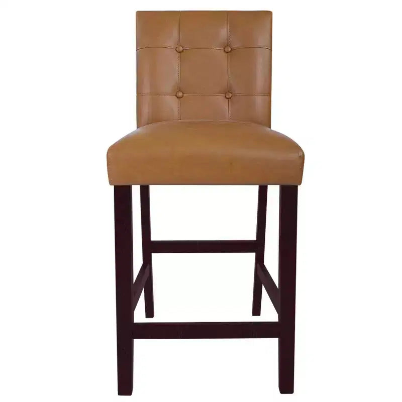 HomePop Lot de 2 tabourets de comptoir rembourrés en similicuir