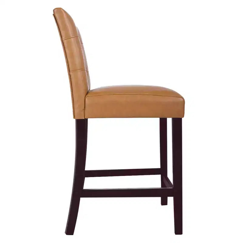 HomePop Lot de 2 tabourets de comptoir rembourrés en similicuir