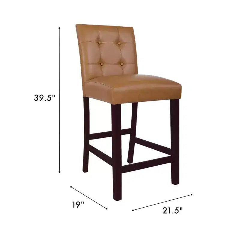 HomePop Lot de 2 tabourets de comptoir rembourrés en similicuir