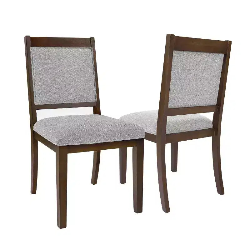 HomePop Lot de 2 chaises de salle à manger en bois rembourrées à dossier ouvert