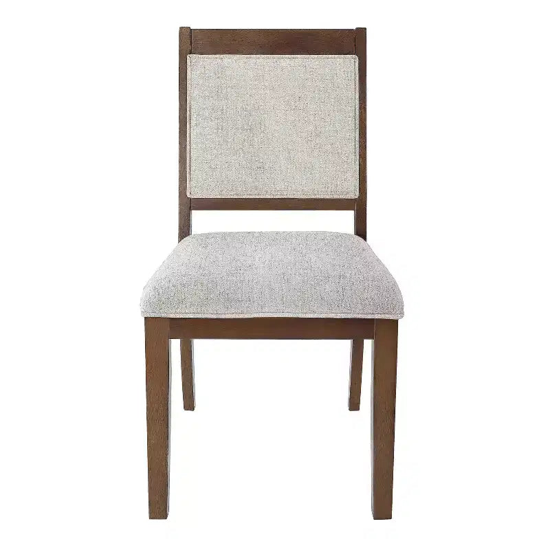 HomePop Lot de 2 chaises de salle à manger en bois rembourrées à dossier ouvert