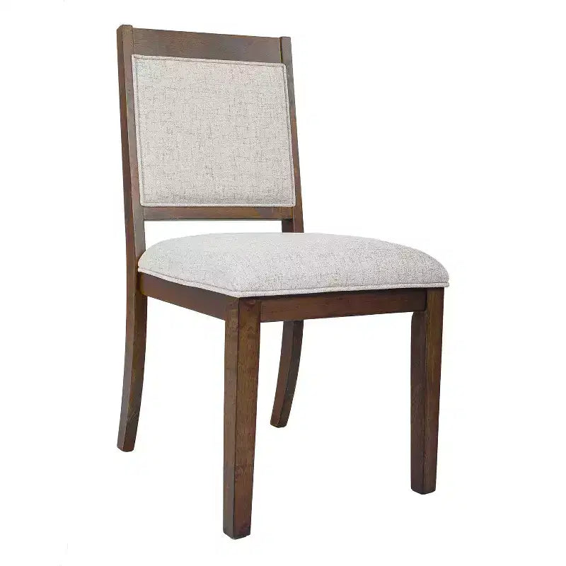 HomePop Lot de 2 chaises de salle à manger en bois rembourrées à dossier ouvert