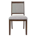 HomePop Lot de 2 chaises de salle à manger en bois rembourrées à dossier ouvert