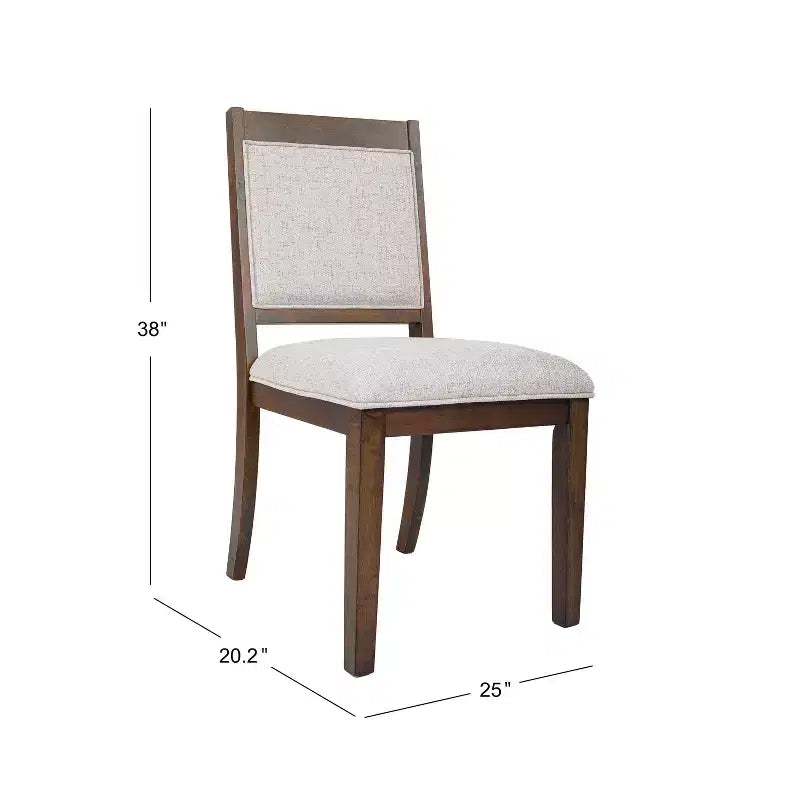 HomePop Lot de 2 chaises de salle à manger en bois rembourrées à dossier ouvert