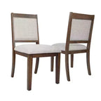 HomePop Lot de 2 chaises de salle à manger en bois rembourrées à dossier ouvert