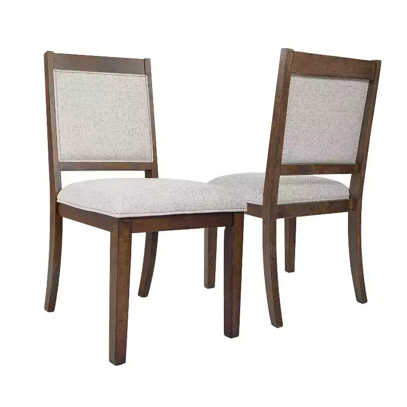 HomePop Lot de 2 chaises de salle à manger en bois rembourrées à dossier ouvert