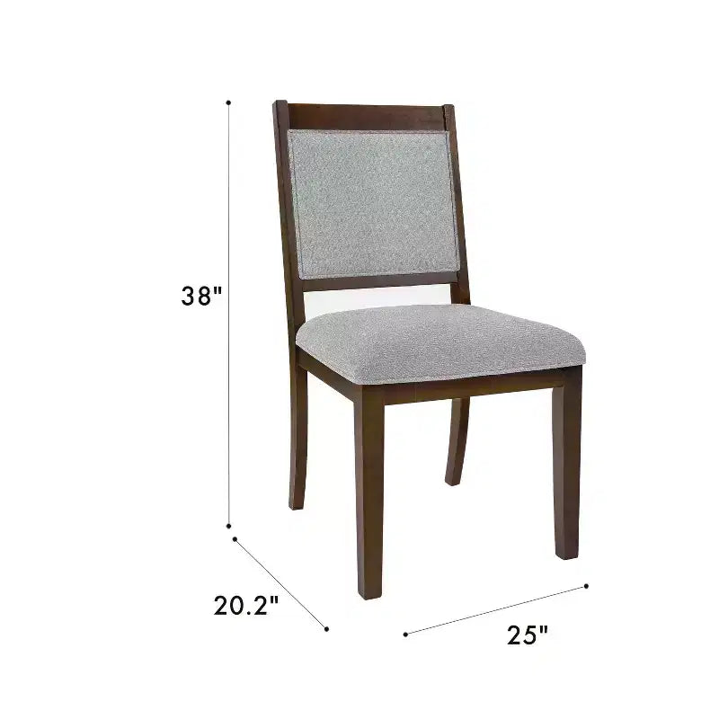 HomePop Lot de 2 chaises de salle à manger en bois rembourrées à dossier ouvert