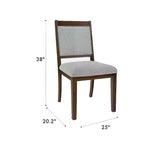 HomePop Lot de 2 chaises de salle à manger en bois rembourrées à dossier ouvert