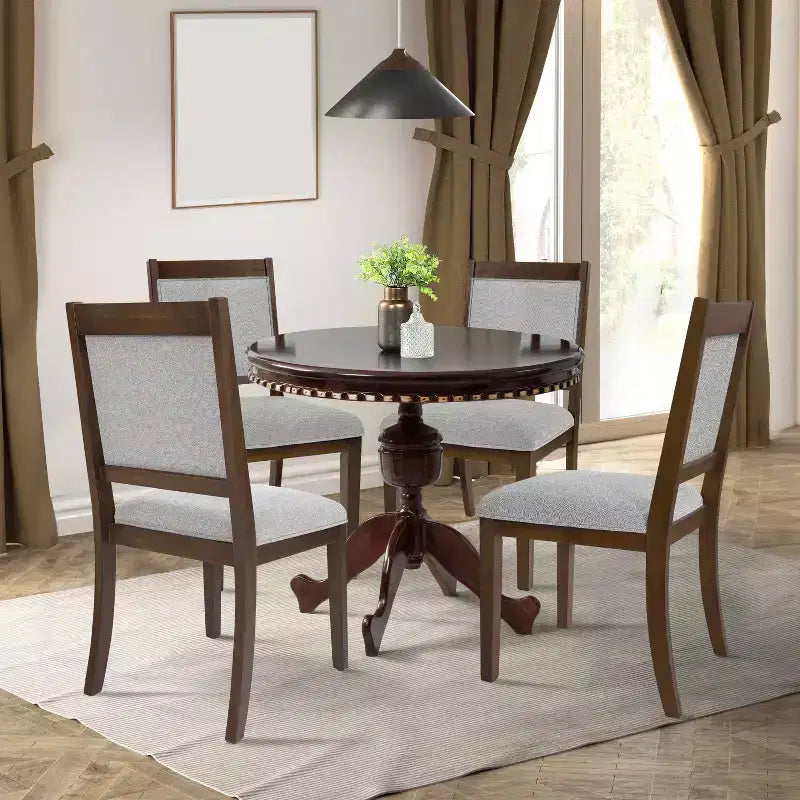 HomePop Set of 2 Open Back Upholstered Wood Frame Dining Chairs