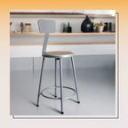 Tabouret de bar à hauteur de comptoir Hampden Furnishings, collection Felix, 24 po, en acier, avec dossier