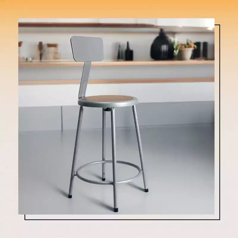 Tabouret de bar à hauteur de comptoir Hampden Furnishings, collection Felix, 24 po, en acier, avec dossier
