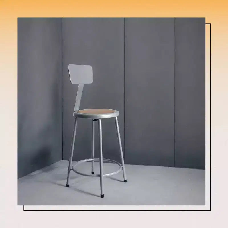 Tabouret de bar à hauteur de comptoir Hampden Furnishings, collection Felix, 24 po, en acier, avec dossier