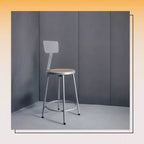Tabouret de bar à hauteur de comptoir Hampden Furnishings, collection Felix, 24 po, en acier, avec dossier