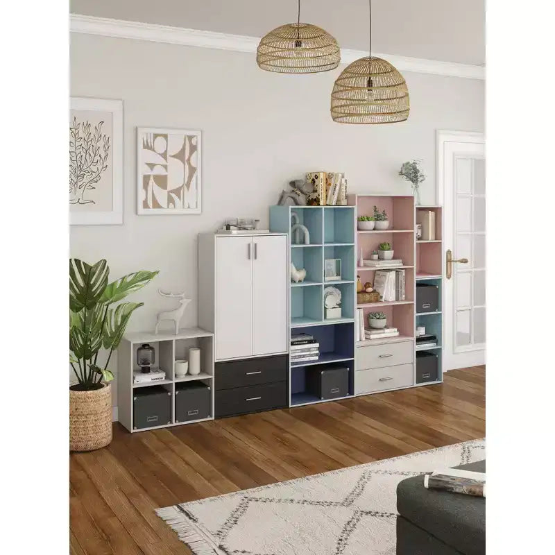 24/7 Shop At Home Étagère modulable et empilable 3 niveaux Silkpath Modern 35,3 po