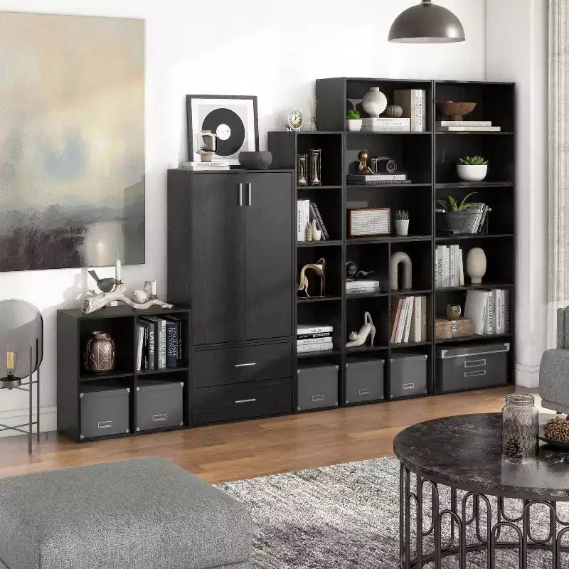 24/7 Shop At Home Étagère modulable et empilable 3 niveaux Silkpath Modern 35,3 po