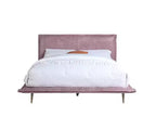 Lit Metis en cuir grainé rose Acme Furniture