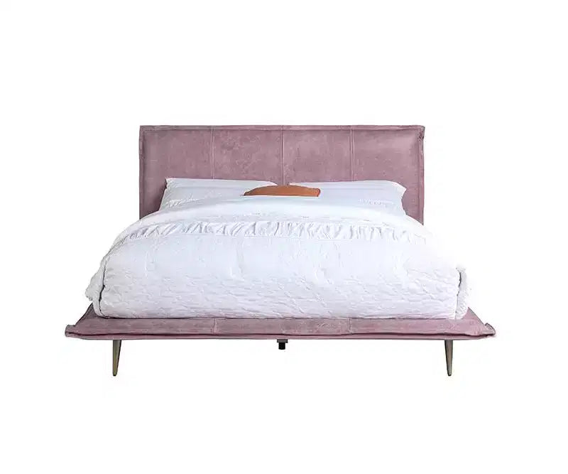 Lit Metis en cuir grainé rose Acme Furniture