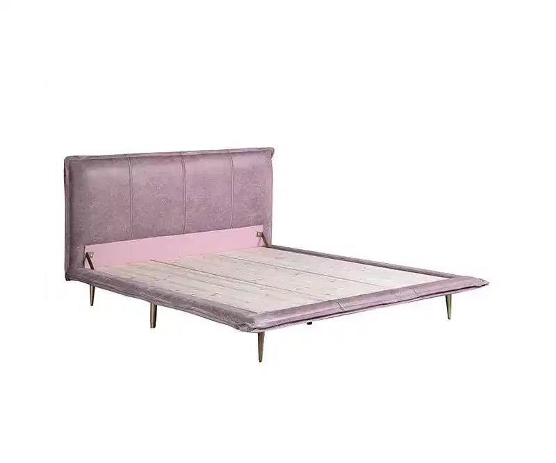 Lit Metis en cuir grainé rose Acme Furniture