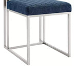 Lot de 2 chaises de salle à manger Anastasia en acier inoxydable brossé et tissu d'Armen Living