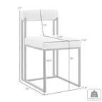 Lot de 2 chaises de salle à manger Anastasia en acier inoxydable brossé et tissu d'Armen Living
