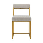 Lot de 2 chaises de salle à manger Anastasia en acier inoxydable brossé et tissu d'Armen Living