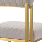 Lot de 2 chaises de salle à manger Anastasia en acier inoxydable brossé et tissu d'Armen Living