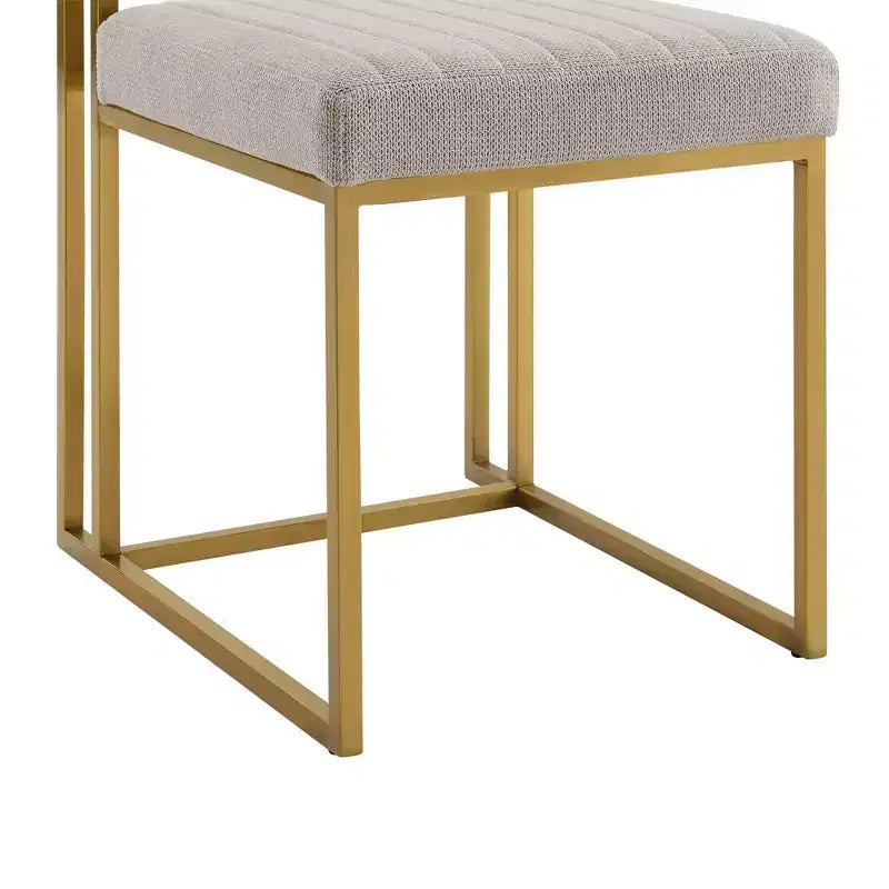 Lot de 2 chaises de salle à manger Anastasia en acier inoxydable brossé et tissu d'Armen Living