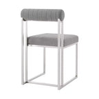 Lot de 2 chaises de salle à manger Anastasia en acier inoxydable brossé et tissu d'Armen Living