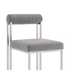 Lot de 2 chaises de salle à manger Anastasia en acier inoxydable brossé et tissu d'Armen Living
