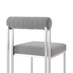 Lot de 2 chaises de salle à manger Anastasia en acier inoxydable brossé et tissu d'Armen Living