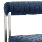 Lot de 2 chaises de salle à manger Anastasia en acier inoxydable brossé et tissu d'Armen Living