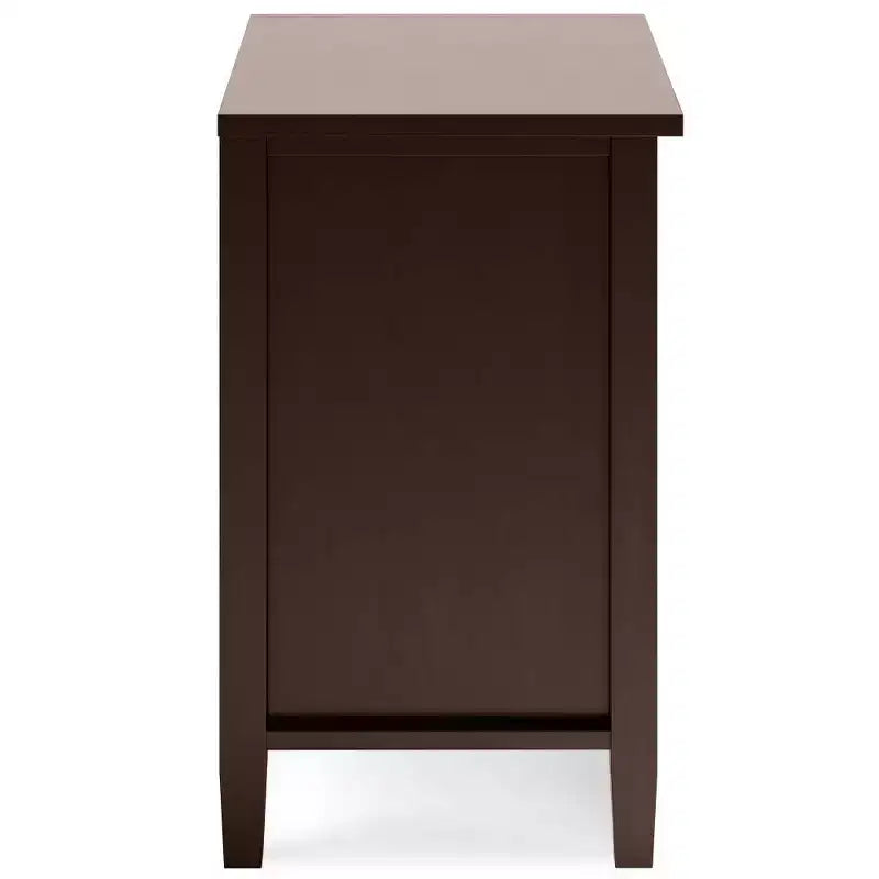 Table de chevet Norfolk - WyndenHall : Bois massif, 2 tiroirs, étagère ouverte