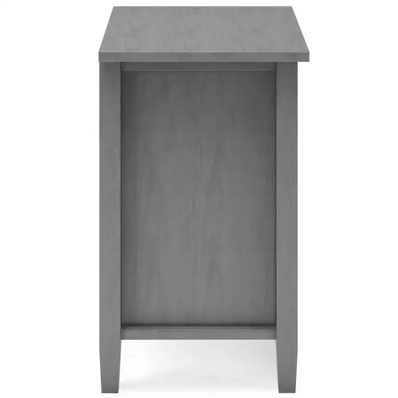 Table de chevet Norfolk - WyndenHall : Bois massif, 2 tiroirs, étagère ouverte