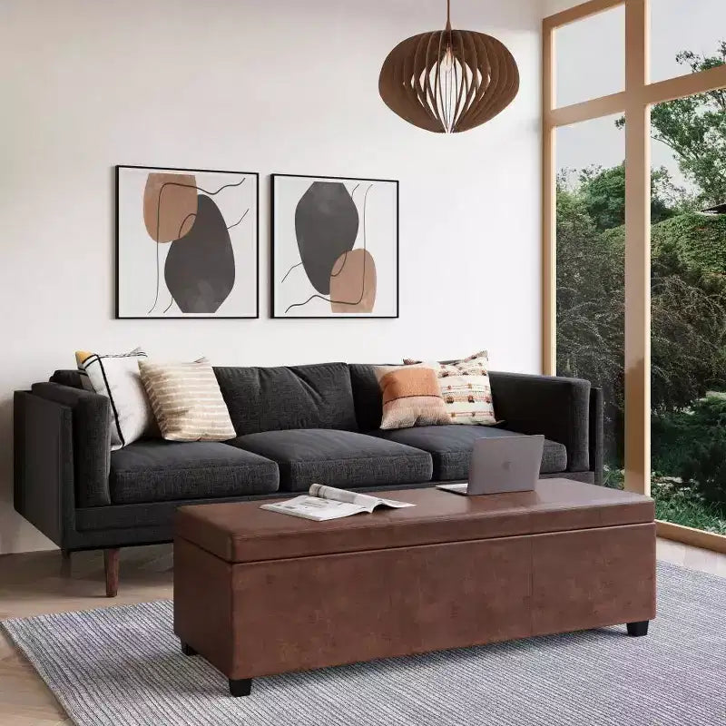 Banc de rangement ottoman Franklin très grand