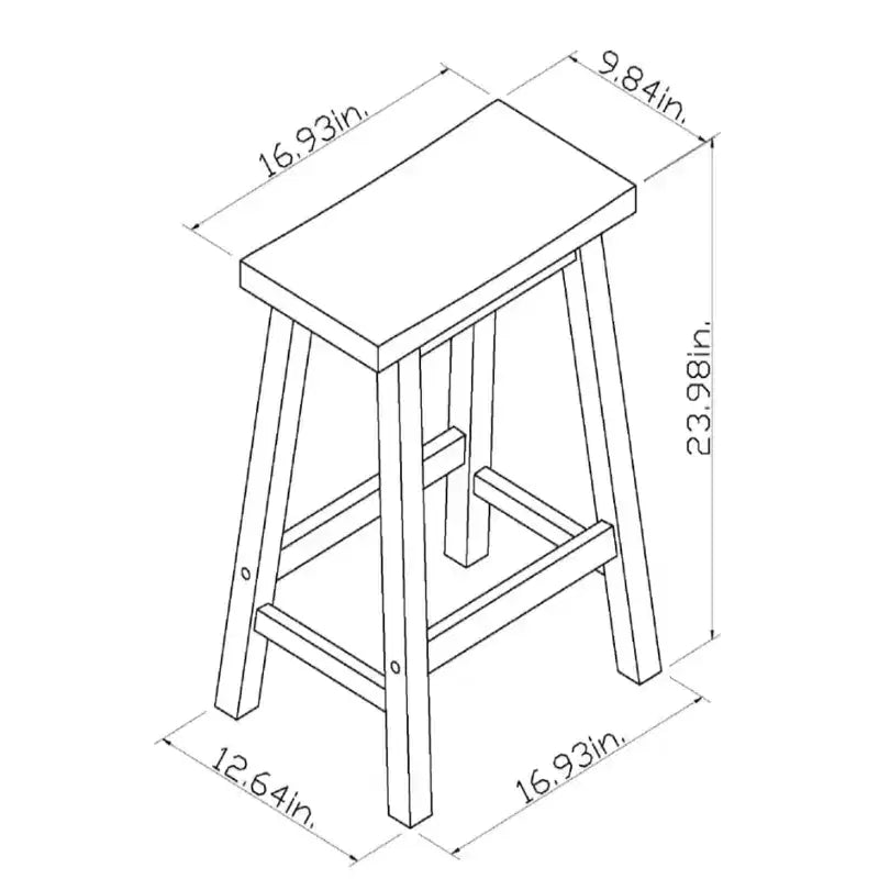 Lot de 2 tabourets de bar sans dossier en bois massif de 24 pouces de hauteur pour comptoir – Room Essentials