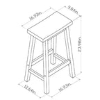 Lot de 2 tabourets de bar sans dossier en bois massif de 24 pouces de hauteur pour comptoir – Room Essentials